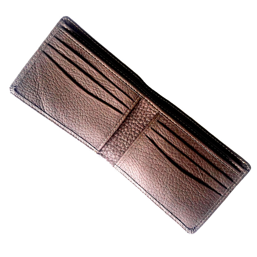 Basic Genuine Cow Leather Wallet For Him CLW#40 Color: Brown